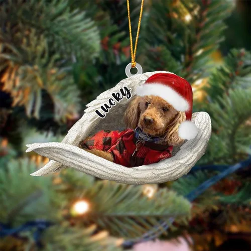 Vista 46 de Ángel durmiente de Afghan Hound para Navidad, adorno personalizado con el nombre del perro, adorno de Navidad personalizado para amantes de perros