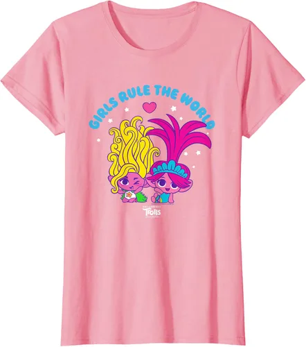 Vista 11 de DreamWorks Trolls Band Together - Camiseta para niñas con leyenda "Rule", diseño Negro