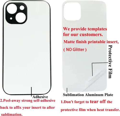 Vista 2 de JUSTRY 5 fundas blancas de sublimación para teléfono, fundas de goma TPU suave a granel compatibles con Apple iPhone 13, 6.1 pulgadas (2021), fácil