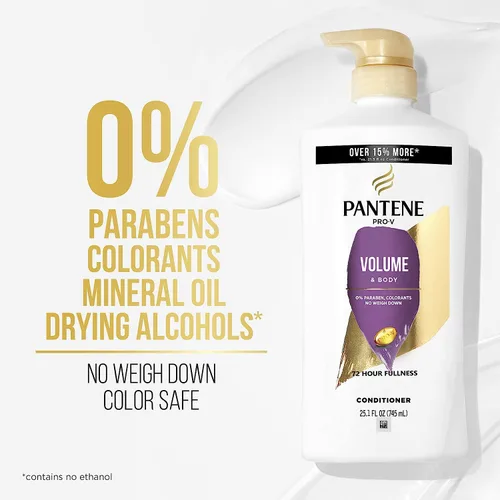Vista 7 de Pantene Set de champú, acondicionador y tratamiento capilar, volumen y cuerpo para cabello fino, seguro para cabello teñido