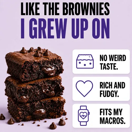 Vista 3 de FitBake Keto - Mezcla para hornear de brownie de dulce de azúcar baja en carbohidratos 0.04 oz de carbohidratos netos por porción Sin azúcar