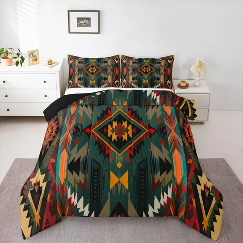 Vista 21 de Feelyou, juego de ropa de cama estilo vaquero tamaño individual para niños, juego de edredón occidental para niños y niñas, desierto del lejano
