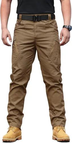 Vista 3 de solo soplo Men's Work Tactical Pants Water Repellent Lightweight Cargo Trousers Casual