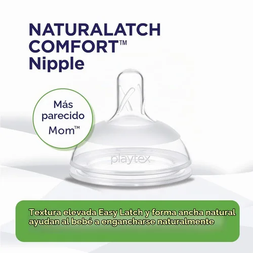 Vista 3 de Playtex, 2 tetinas NaturaLatch, Flujo rápido
