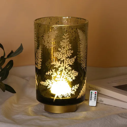 Vista 17 de Eywamage Pequeña lámpara de mesa con pilas con control remoto, lámpara de cristal inalámbrica de ciervo del bosque para dormitorio, sala de estar