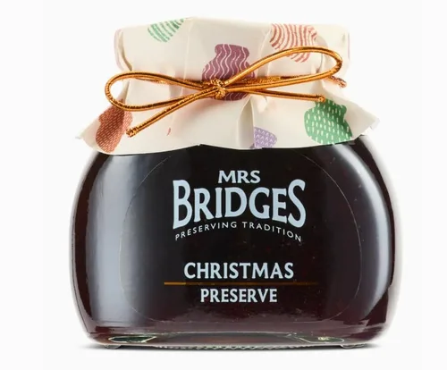 Vista 3 de Mrs. Bridges of Scotland, Juego de 2 frascos, conservas de Navidad gourmet - (Bayas con vino caliente), importadas de Escocia, 8.8 onzas cada uno