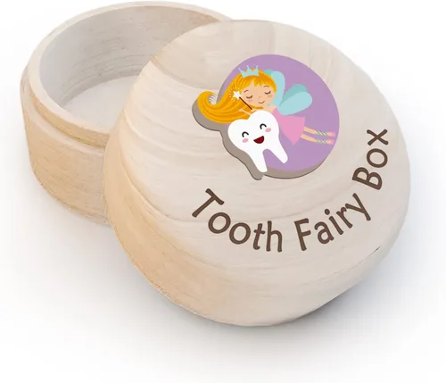 Vista 10 de Caja de hadas de dientes para niñas con bolsa de fiary bonita caja de madera tallada 3D Dientes perdidos para niños, recuerdo de dientes caídos