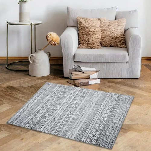 Vista 14 de Zacoo Alfombra bohemia de 4 x 6 pies, lavable a máquina, marroquí, para dormitorio, sala de estar, alfombra bohemia suave y antideslizante