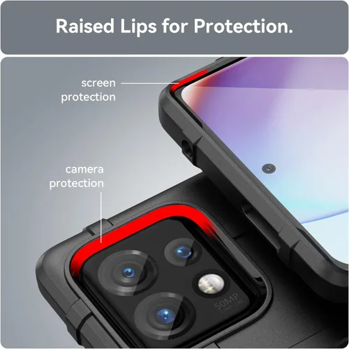 Vista 8 de Funda con clip para Motorola Edge Plus (2023), Nakedcellphone Special Ops Armor Funda protectora resistente y [trinquete giratorio] Funda de clip
