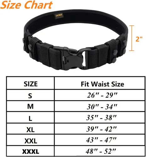 Vista 6 de TACNEX Cinturón de servicio con 4 portaobjetos de 2" Cinturón de utilidad rígido de nylon para policía, aplicación de la ley, seguridad, trabajo