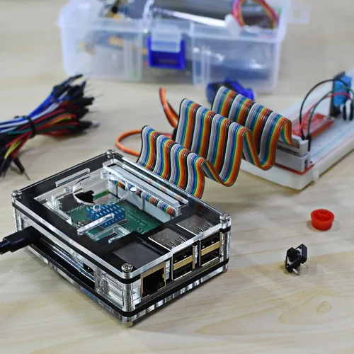 Vista 9 de Miuzei Funda para Raspberry Pi 3 con ventilador Cooling Pi 3B con 3 disipadores de calor 5V 3A fuente de alimentación compatible con Raspberry Pi 3