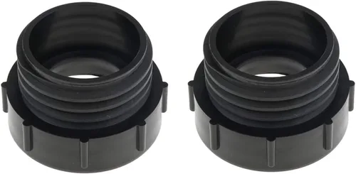 Vista 2 de 2 adaptadores de válvula IBC de 2 x 2 pulgadas, ajuste de tanque IBC, rosca fina hembra a rosca gruesa macho, plástico, fácil de instalar