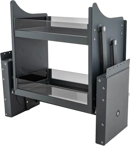 Vista 8 de Organizador de gabinete extraíble, estante desplegable de 2 niveles, estante de especias desplegable resistente, organizador de almacenamiento