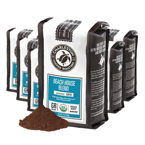 Vista 8 de Charleston Coffee Roasters Café molido orgánico especial Recogido a mano, tostado lento premium (mezcla de acuario, tostado medio) 12 onzas