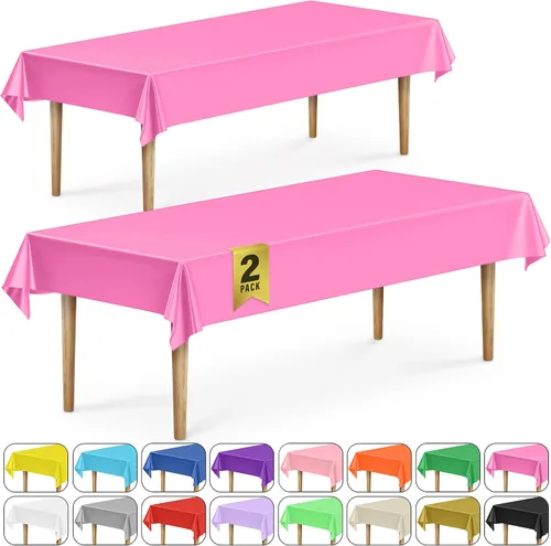 Vista 56 de DecorRack 2 Manteles rectangulares de plástico libres de BPA, 54 x 108 pulgadas, mantel de mesa para comedor, mantel rectangular para fiestas