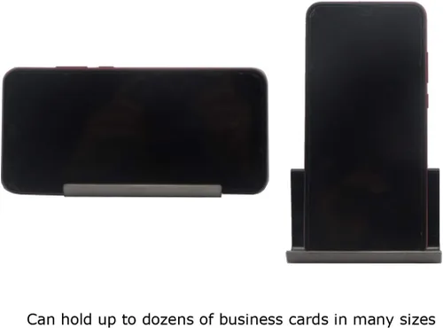 Vista 5 de Enyuwlcm Tarjetero de escritorio de metal para escritorio, soporte de tarjetas de visita de acero inoxidable para hombres, oficina, negro, paquete