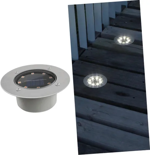 Vista 6 de jojofuny Luces solares de tierra al aire libre Luces de jardín Lámpara enterrada Lámpara de césped No requiere cableado