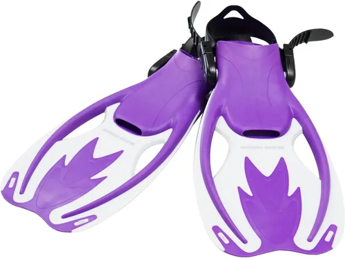 Vista 3 de Kids Swimming Snorkeling Fins – Adjustable Swim Flippers, Lightweight Open Heel Design for Pool & Beach – Perfect Kids Fins for Swimming &