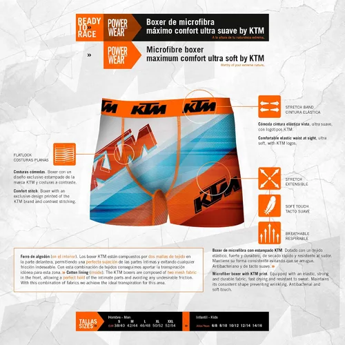 Vista 3 de KTM Boxer fabricado en microfibra 92 poliéster 8 elastano multicolor elige el tuyo