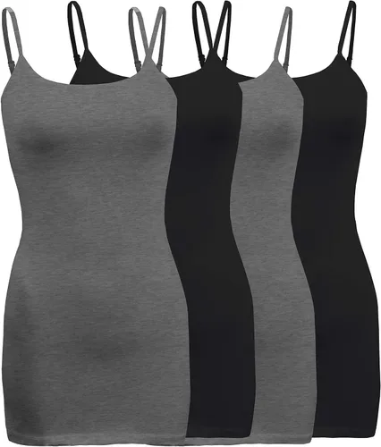 Vista 27 de ShezPretty - Camiseta sin mangas básica para mujer con tirantes tipo espagueti ajustables, 4