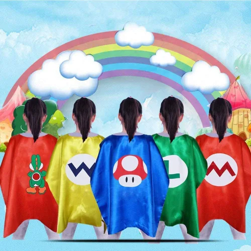 Vista 2 de Superhero Capes for Kids Halloween Costumes and Dress upSuper Mario Cape and Mask Set for Mario Party Supplies