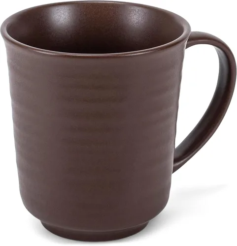Vista 2 de Elanze Designs Tazas de café de cerámica de 17 onzas con acabado esmaltado mate marrón, paquete de 2