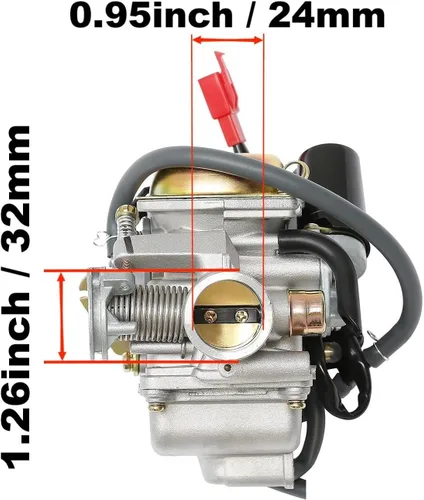 Vista 5 de PD24J GY6 Carburador de 150cc Compatible para Ciclomotor ATV Go Kart Scooter 125cc 150cc 4-Tiempos Motor 150cc Kazuma Taotao Roketa SunL Baja Eagle