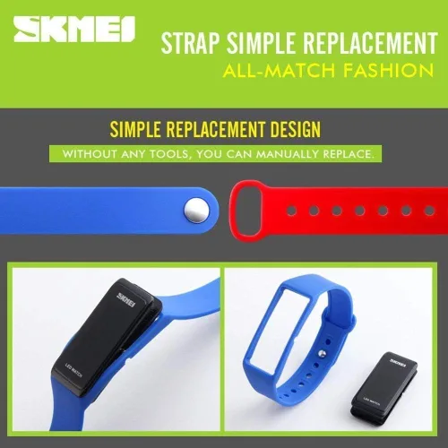 Vista 3 de MASTOP Reloj digital unisex impermeable deportivo cuadrado LED pulsera electrónica de silicona para hombres, mujeres y adultos