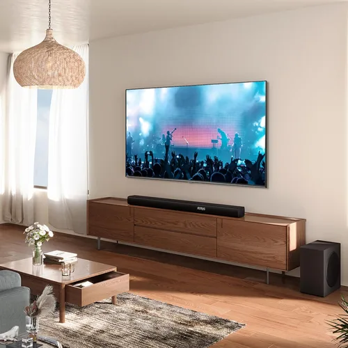 Vista 11 de Hisense AX3100Q Barra de sonido de 3.1 canales con subwoofer inalámbrico, Dolby Atmos, DTS:X, canal central, control de aplicación y control remoto