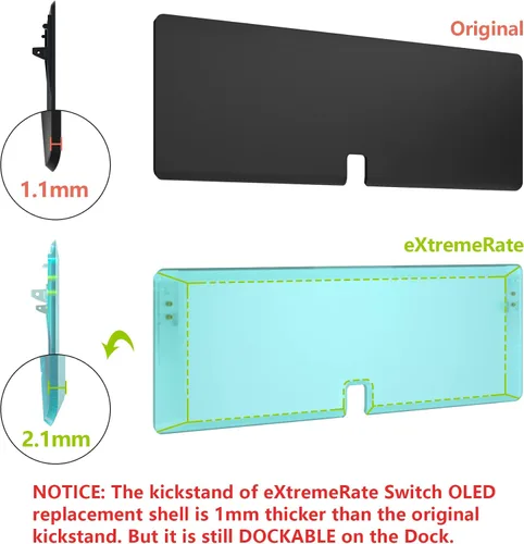 Vista 49 de eXtremeRate DIY Full Set Shell for Nintendo Switch OLED, Replacement Console Back Plate & Kickstand, Custom NS Controller Housing with Full Set