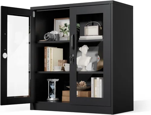 Vista 33 de VINGLI Armario de Pared para Garaje con Puertas con Cerradura y Estante Ajustable, Gabinete de Pared de Metal, Gabinete de Almacenamiento Superior