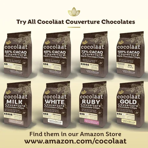 Vista 5 de Cocoläat Milk Couverture - Chips de chocolate Grado culinario para panaderos, pasteleros y chocolateros 33% cacao, 35% de grasa, bolsa