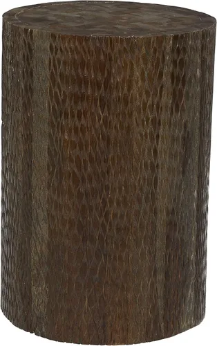 Vista 4 de Deco 79 Mesa auxiliar de madera de teca, mesa auxiliar tallada intrincadamente, mesa auxiliar de 12 x 12 x 18 pulgadas, marrón oscuro