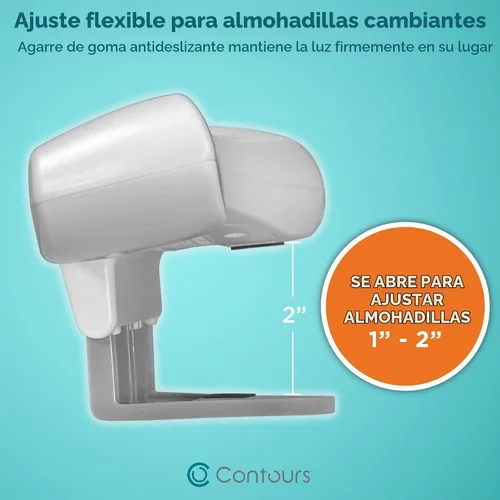 Vista 3 de Contours GlowFlex - Luz nocturna para bebés para cambios de pañales, brillo suave regulable, control táctil, apagado automático, correa