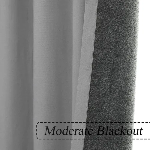 Vista 4 de WEST LAKE Cortinas opacas de invierno de terciopelo gris para oscurecer la habitación, cortinas de lujo súper suaves para dormitorio, bolsillo