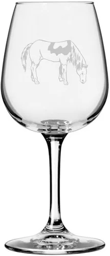 Vista 39 de Abaco Barb Body Horse - Copa de vino grabada multiusos (12.75 onzas) Unique Gifts for Horse Lovers, Personalized Wine Glasses, All-Purpose