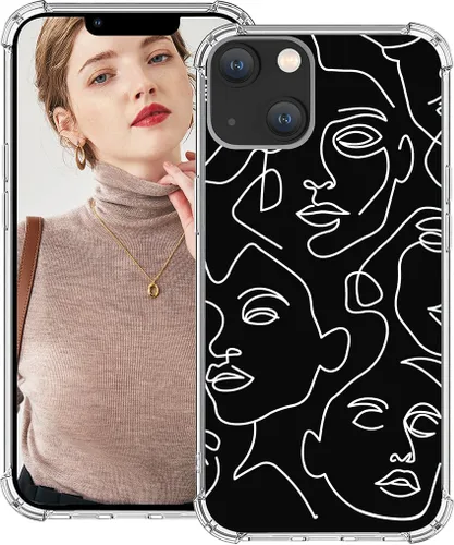 Vista 16 de Funda compatible con iPhone 15, diseño de kawaii, diseño femenino femenino para mujeres y niñas, diseño abstracto de corazón verde