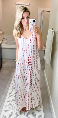 Vista 4 de Supnier - Vestido largo de verano para mujer, vestido flora, informal y bohemio con cuello en V, sin mangas, con tirantes delgados y bolsillos