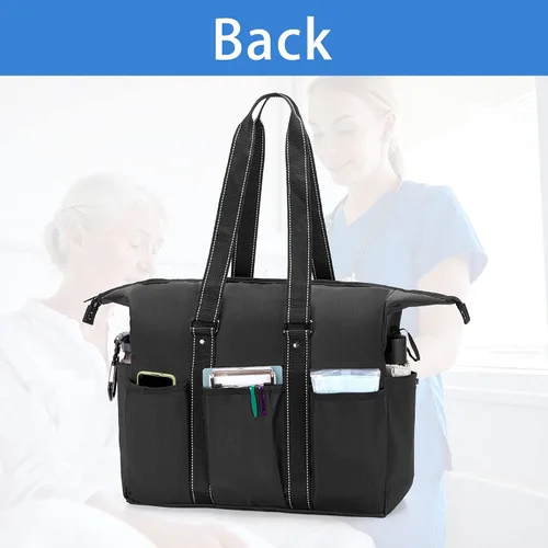 Vista 11 de Damero Bolsa de enfermera con funda para laptop para el trabajo y el cuidado del hogar, estudiantes de medicina
