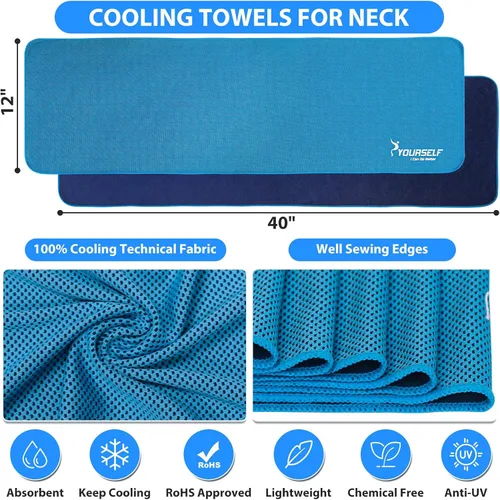 Vista 3 de Toalla refrigerante Syourself para un alivio instantáneo: toalla refrescante de 40 pulgadas x 12 pulgadas para jugar bolos o hacer ejercicio o yoga