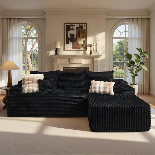 Vista 35 de ovios Sofá seccional Cloud de 96 pulgadas con chaise en forma de L, sofá modular moderno con asiento profundo, sofás tapizados para sala de estar