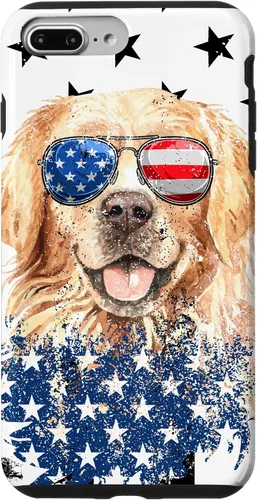 Vista 12 de Golden Retriever American Flag Cream Retriever 4th of July Case for iPhone 17