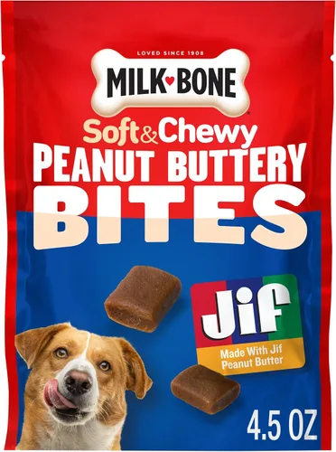 Vista 18 de Milk-Bone Galletas para perro bañadas con mantequilla de cacahuete real, horneadas, 32 onzas, (paquete de 4)