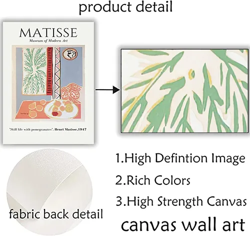 Vista 6 de Henri Matisse impresiones artísticas estéticas de La Japonaise Gallery Exhibition Poster Henri Matisse Juego de impresiones artísticas de galería