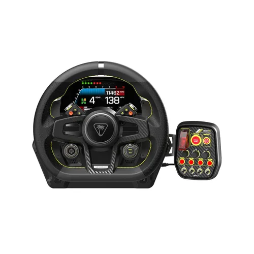 Vista 3 de Turtle Beach VelocityOne Race Wheel & Pedal System Licensed for Xbox Series XS, Xbox One, Windows 10 & 11 PCs Force Feedback, Three Pedals &