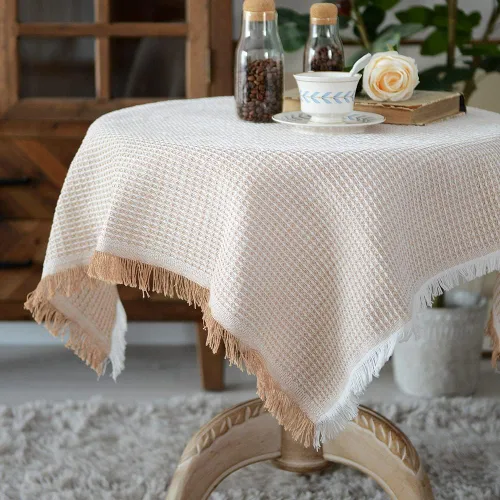 Vista 13 de ARTABLE Mantel pequeño de encaje de macramé de otoño y Navidad, para Acción de Gracias, al aire libre, granja, rústico, cocina, fiesta, cumpleaños