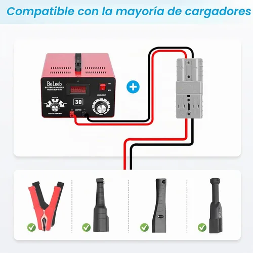 Vista 6 de 2 piezas 50Amp 10 Awg batería conexión rápida con terminal de junta Gris-10Awg
