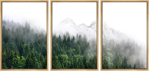 Vista 88 de SIGNWIN Lienzo enmarcado para pared, juego de arte abstracto de serenidad costera, ilustraciones abstractas junto al mar, arte moderno, decorativo
