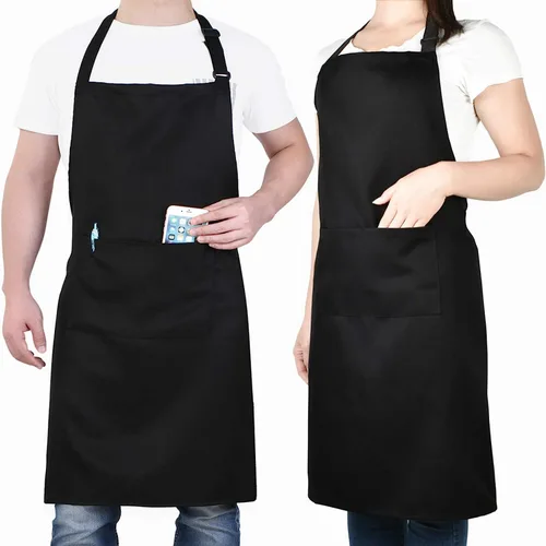 Vista 5 de BeautyWill Delantal personalizado personalizado para hombres y mujeres, delantal de cocina personalizado con bolsillos, nombre, texto, logotipo