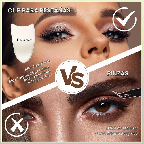 Vista 3 de Herramienta aplicadora de pestañas, 2 clips de pestañas, herramienta aplicadora de pestañas postizas Easy to Apply False Eyelashes, Lash Buddy
